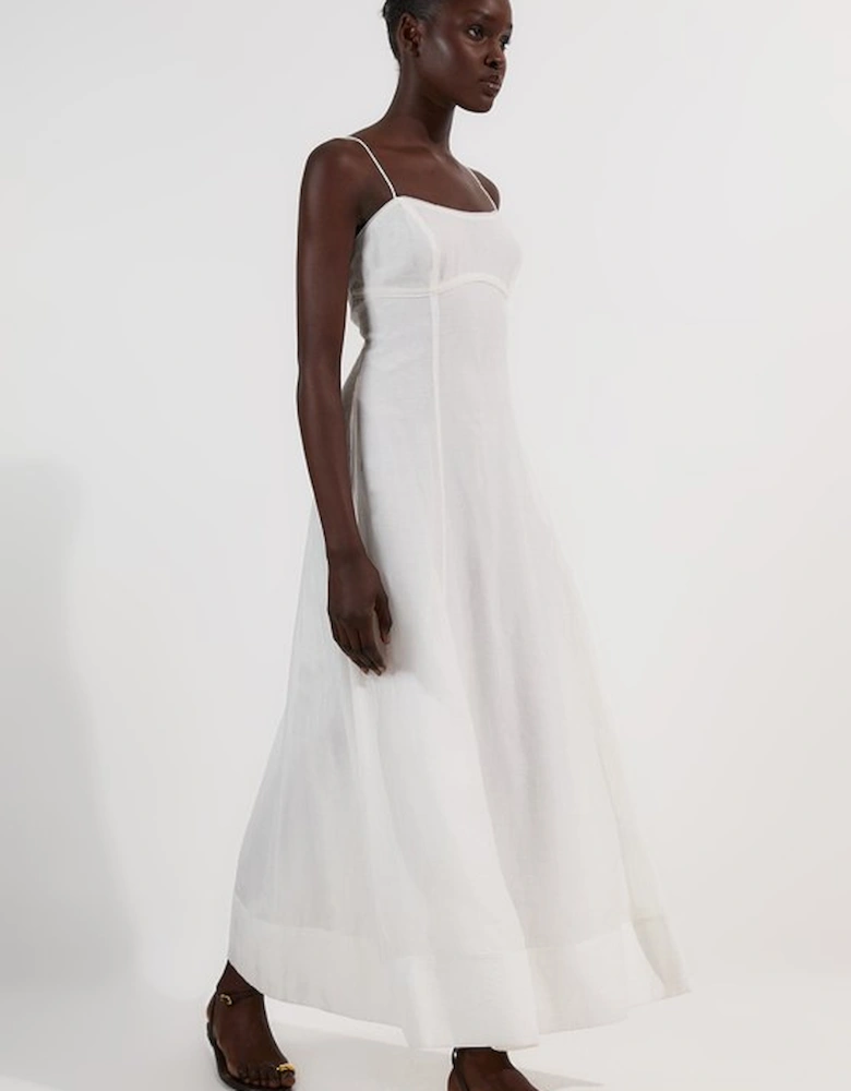 Crinkle Voile Strappy Woven Midi Dress