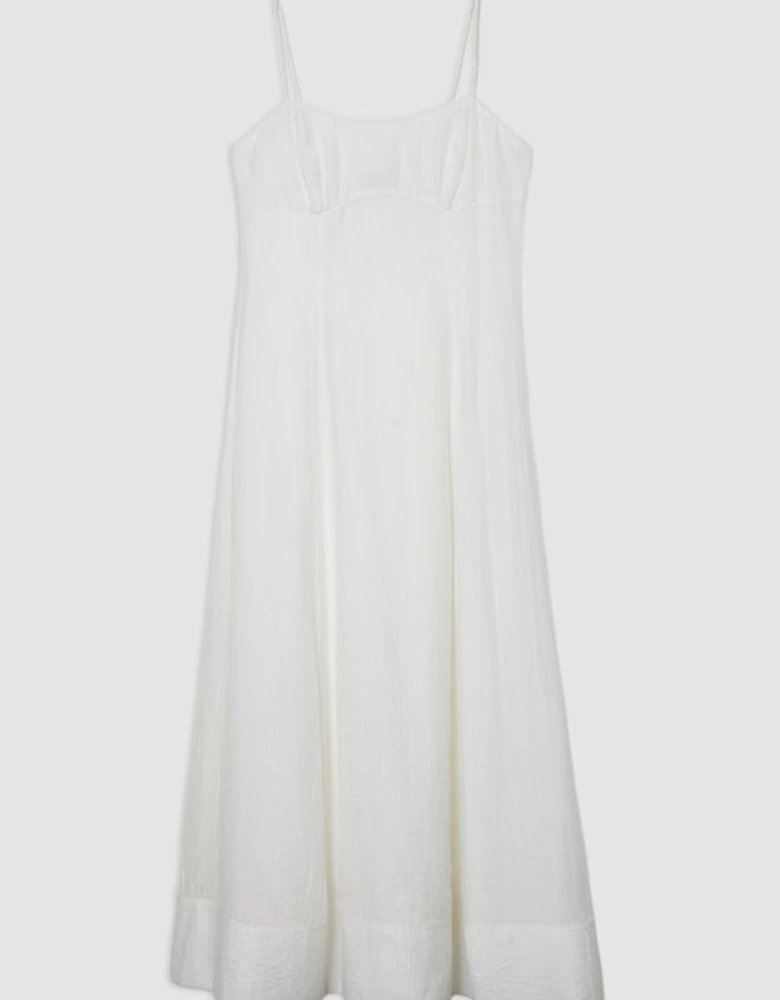 Crinkle Voile Strappy Woven Midi Dress