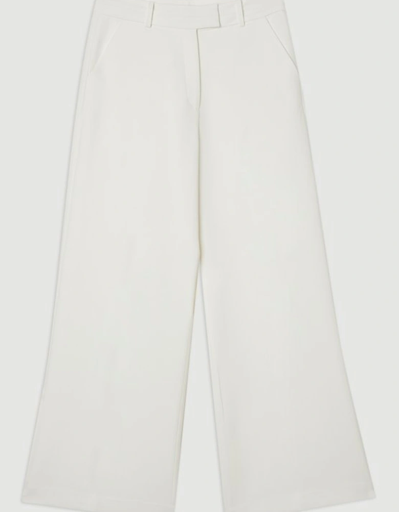 Compact Stretch Tailored Wide Leg Trouser
