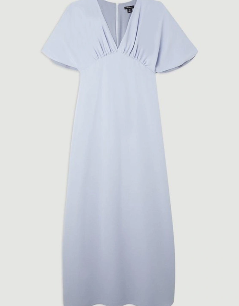 Fluid Tailored Waterfall Sleeve Maxi Dress