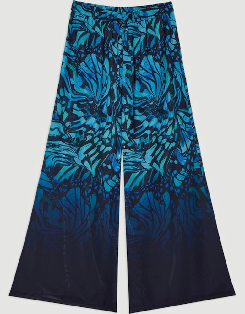 Compact Stretch Tailored Wide Leg Trouser