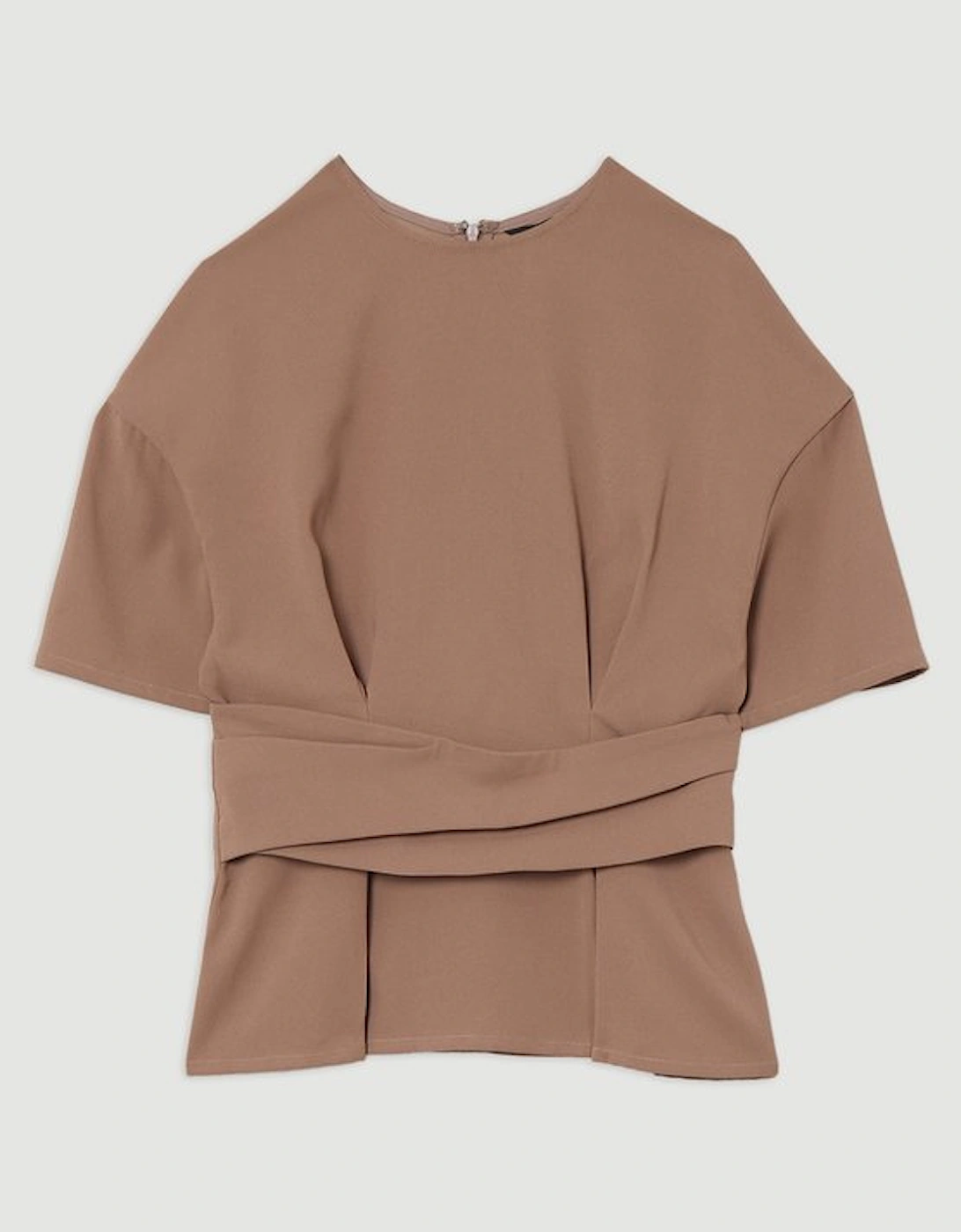 Satin Back Crepe Wrap Top