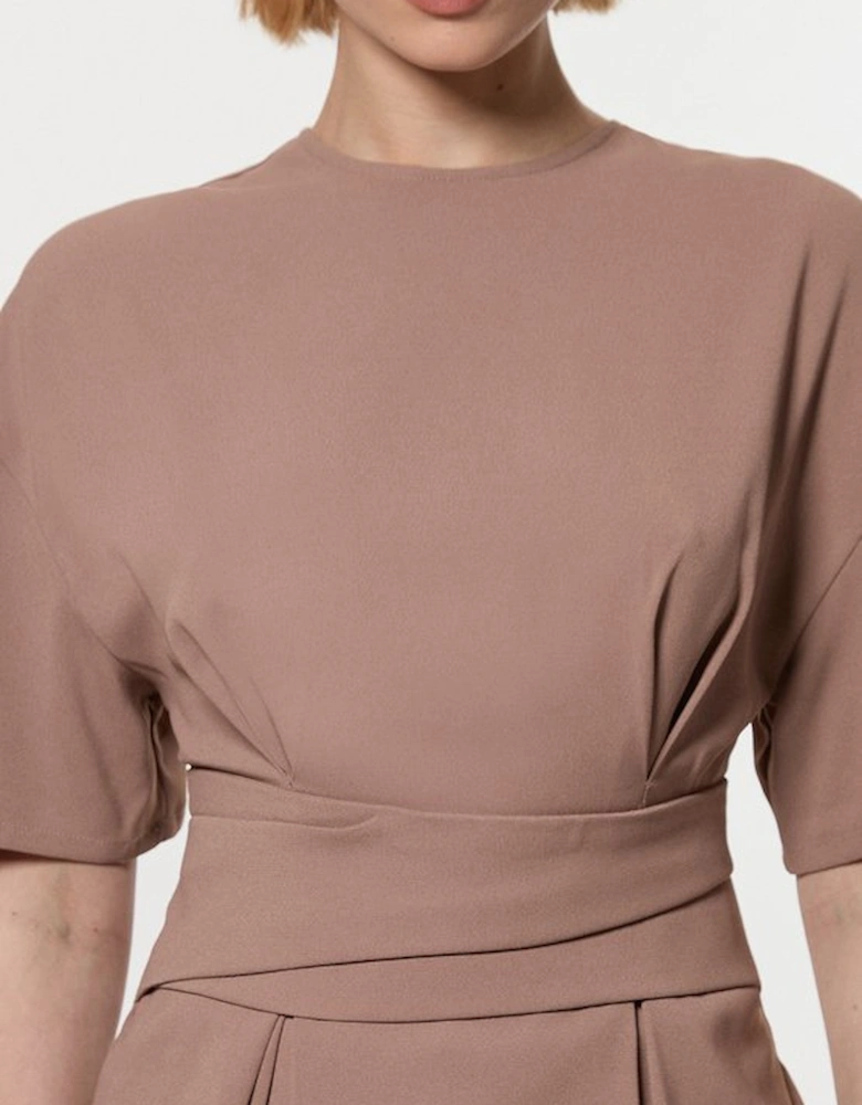 Satin Back Crepe Wrap Top