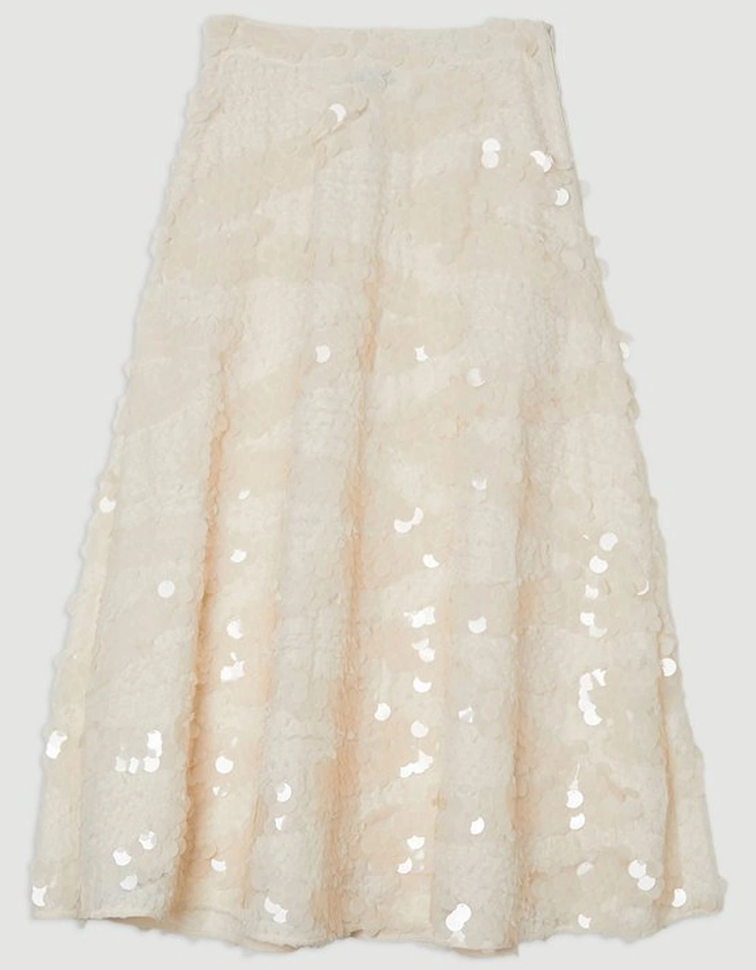 Textured Sequin Woven Midi Skirt