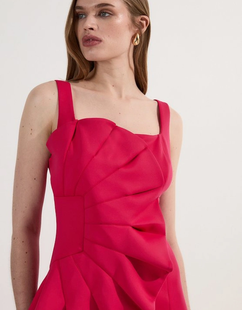 Scuba Drama Ruffle Woven Mini Dress