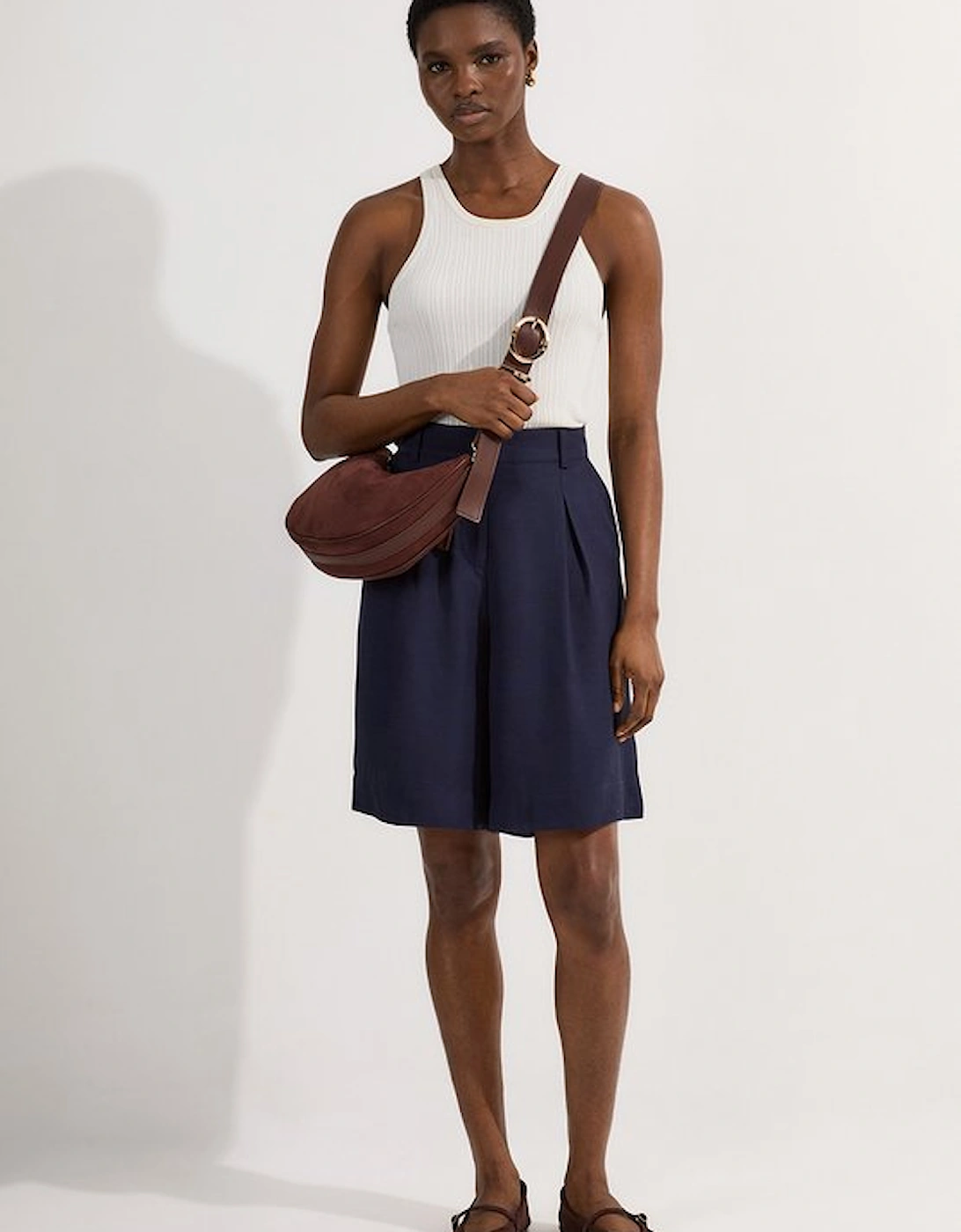 Premium Viscose Linen Belted Woven City Short, 5 of 4