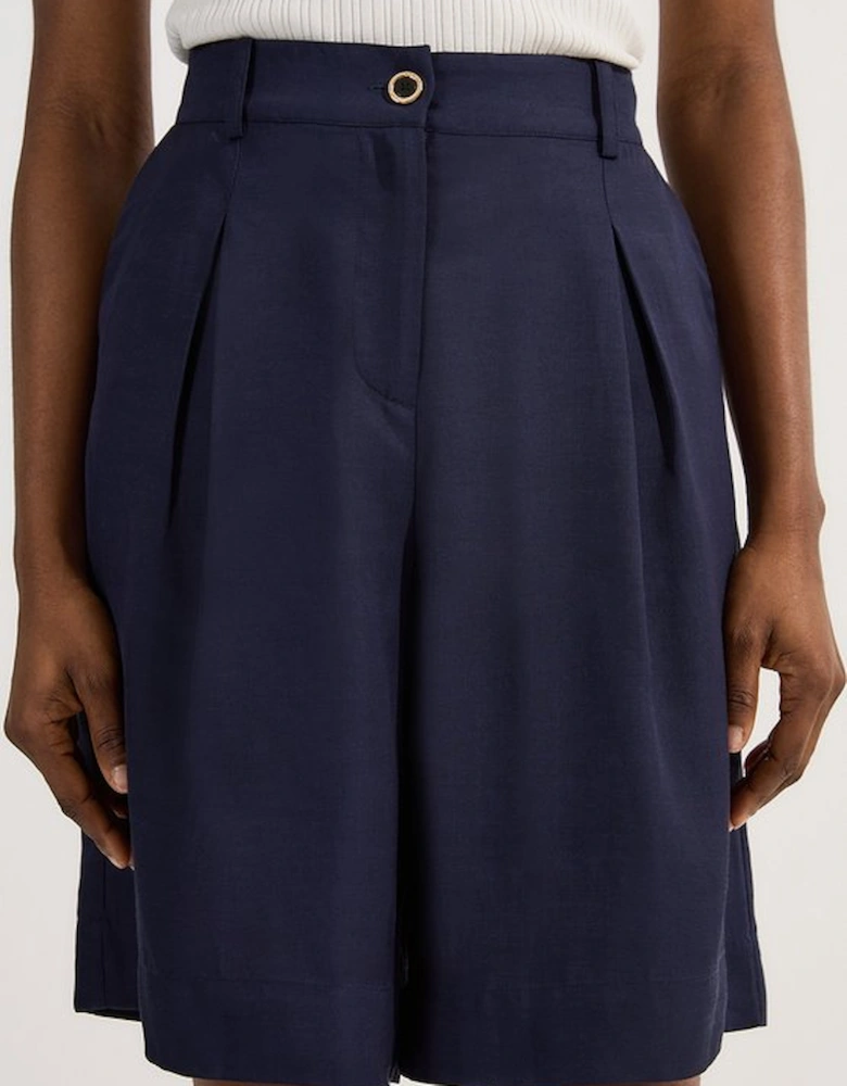 Premium Viscose Linen Belted Woven City Short