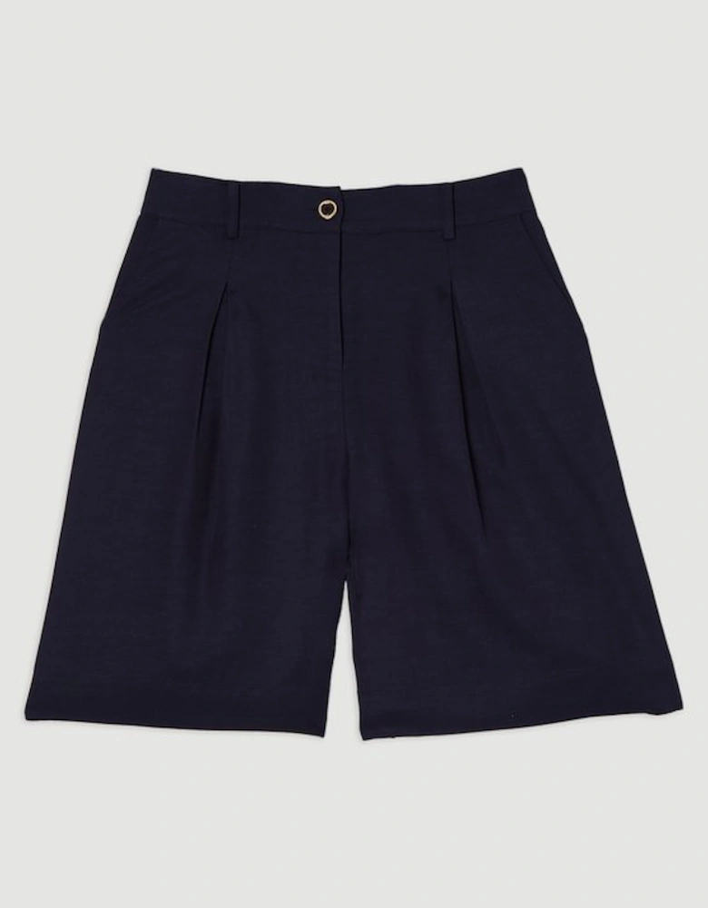 Premium Viscose Linen Belted Woven City Short