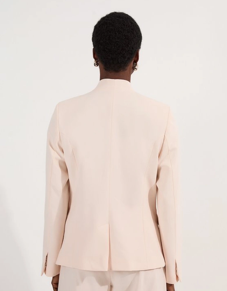 Compact Stretch Asymmetric Single Breasted Tailored Blazer