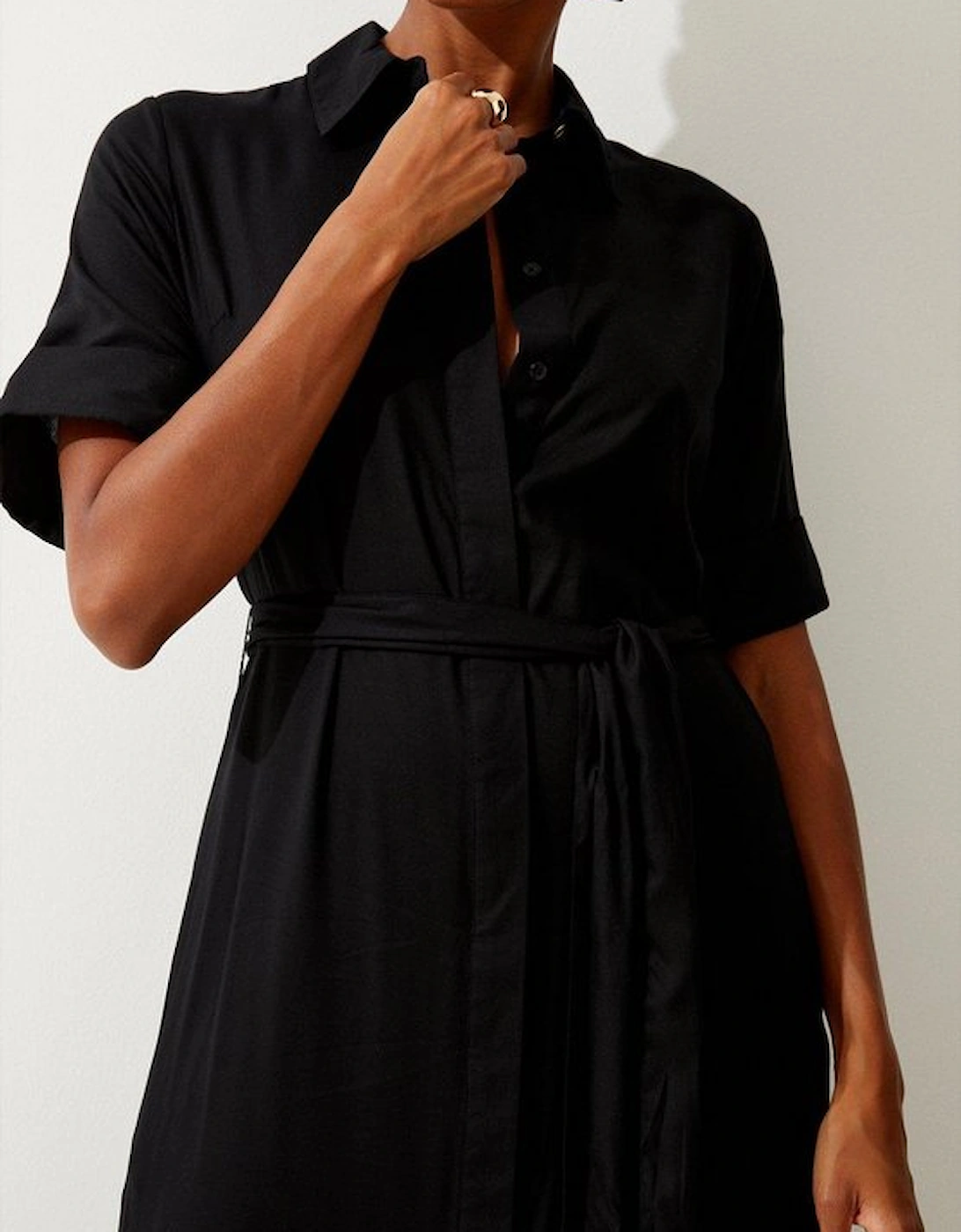 Short Sleeve Viscose Woven Maxi Dress