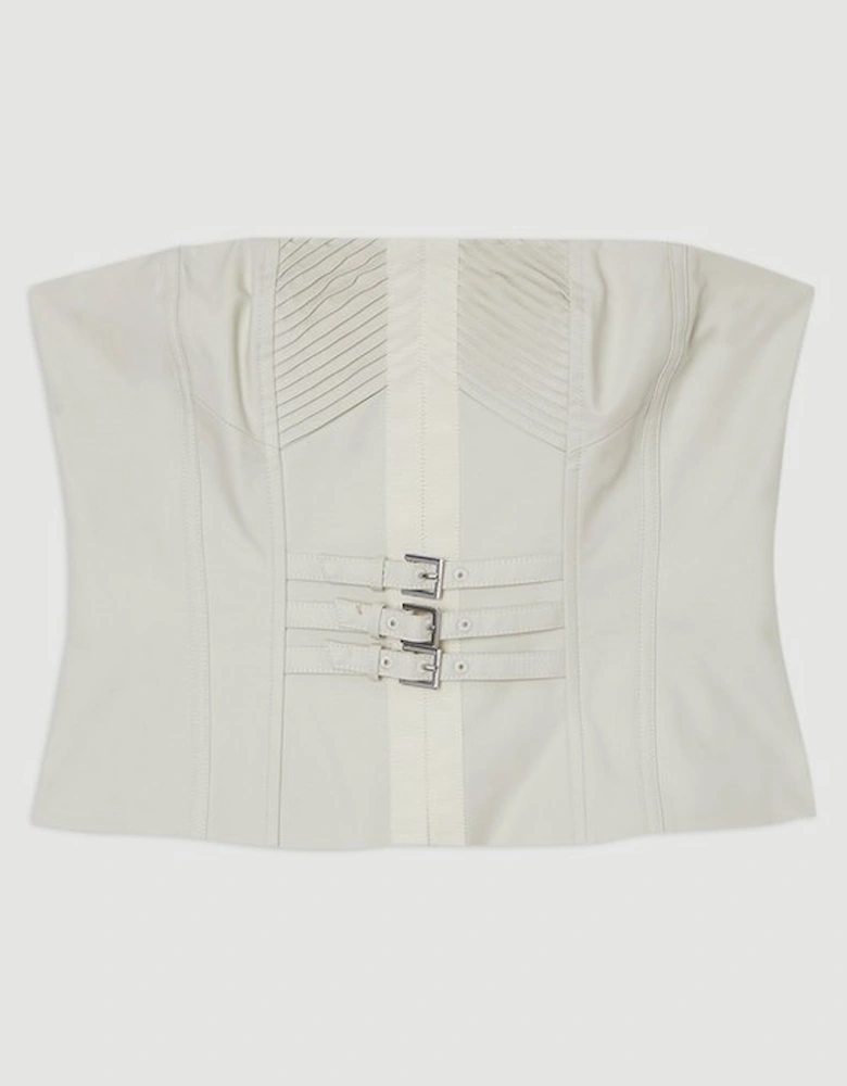Archive Collection - Tailored Cotton Pintuck Grosgrain Belted Corset