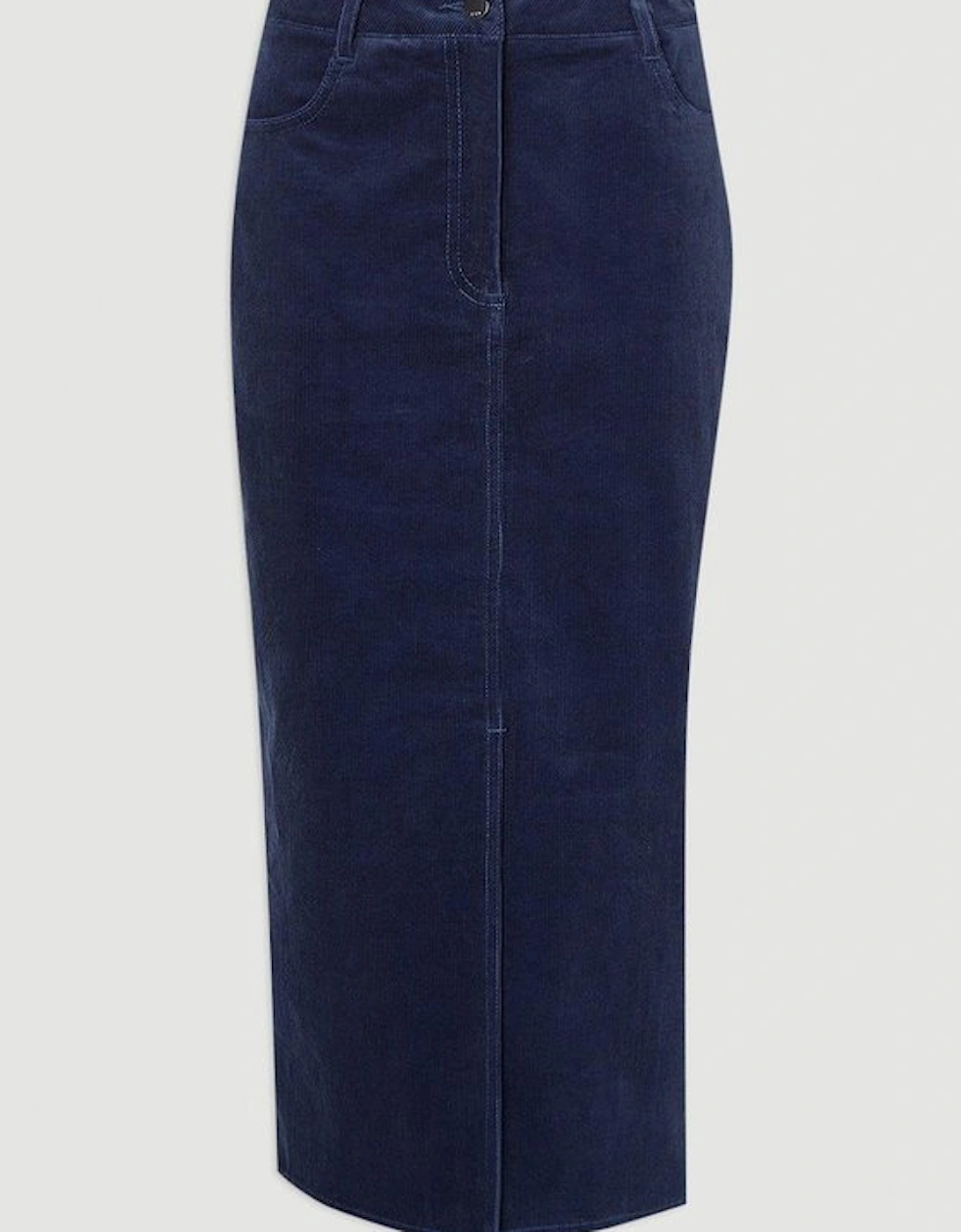 Stretch Cord Midi Pencil Skirt