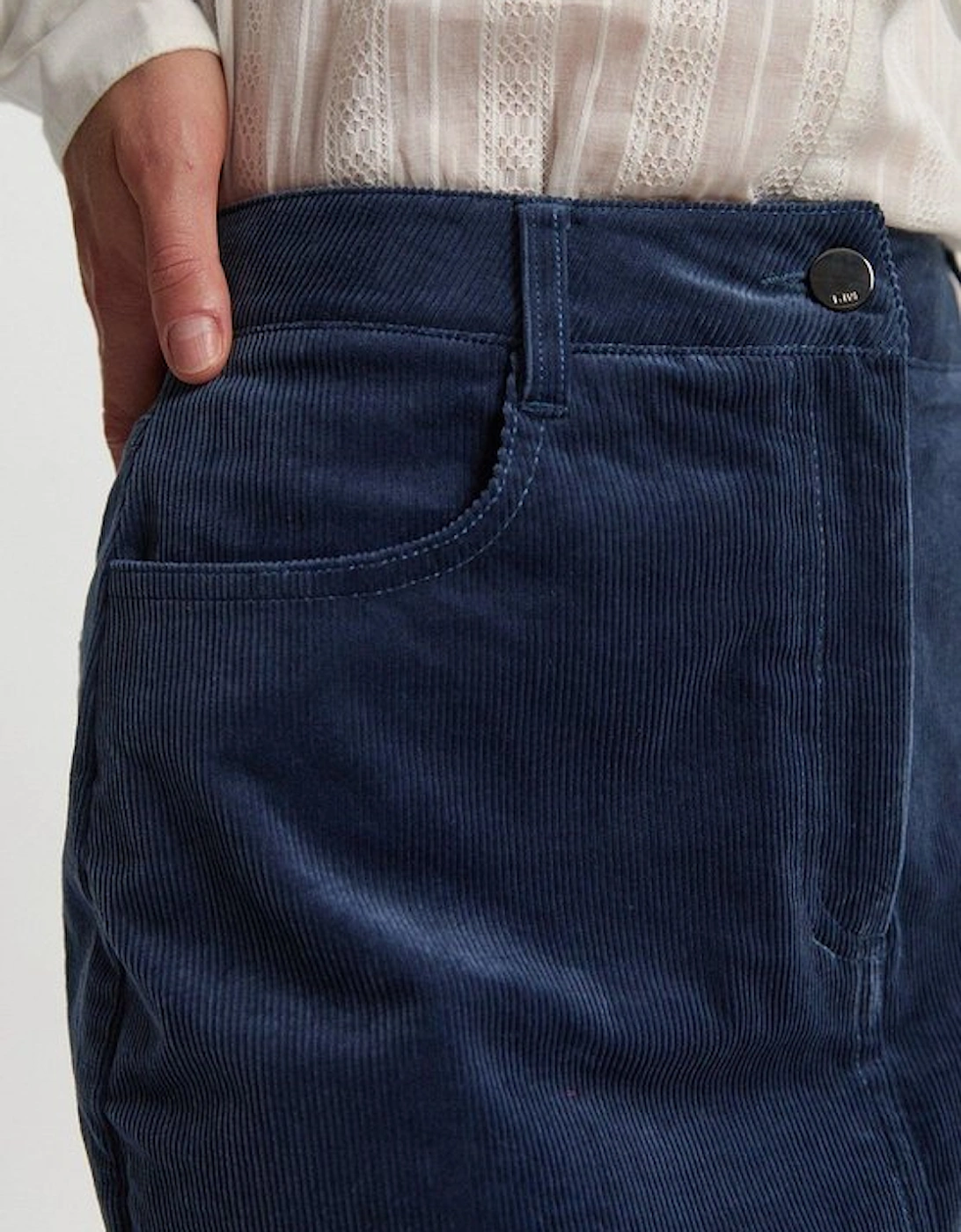 Stretch Cord Midi Pencil Skirt