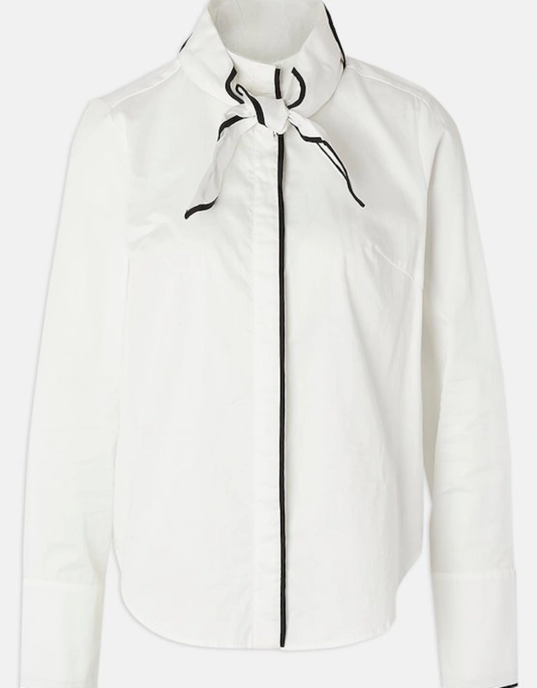 Detachable Scarf with Contrast Detail Woven Shirt