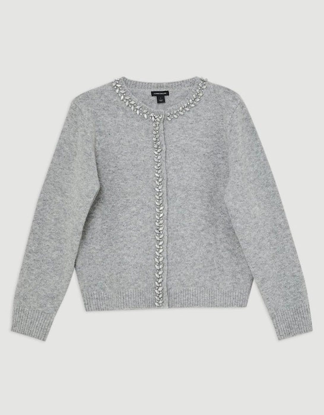 Embellished Trim Cosy Knit Cardigan