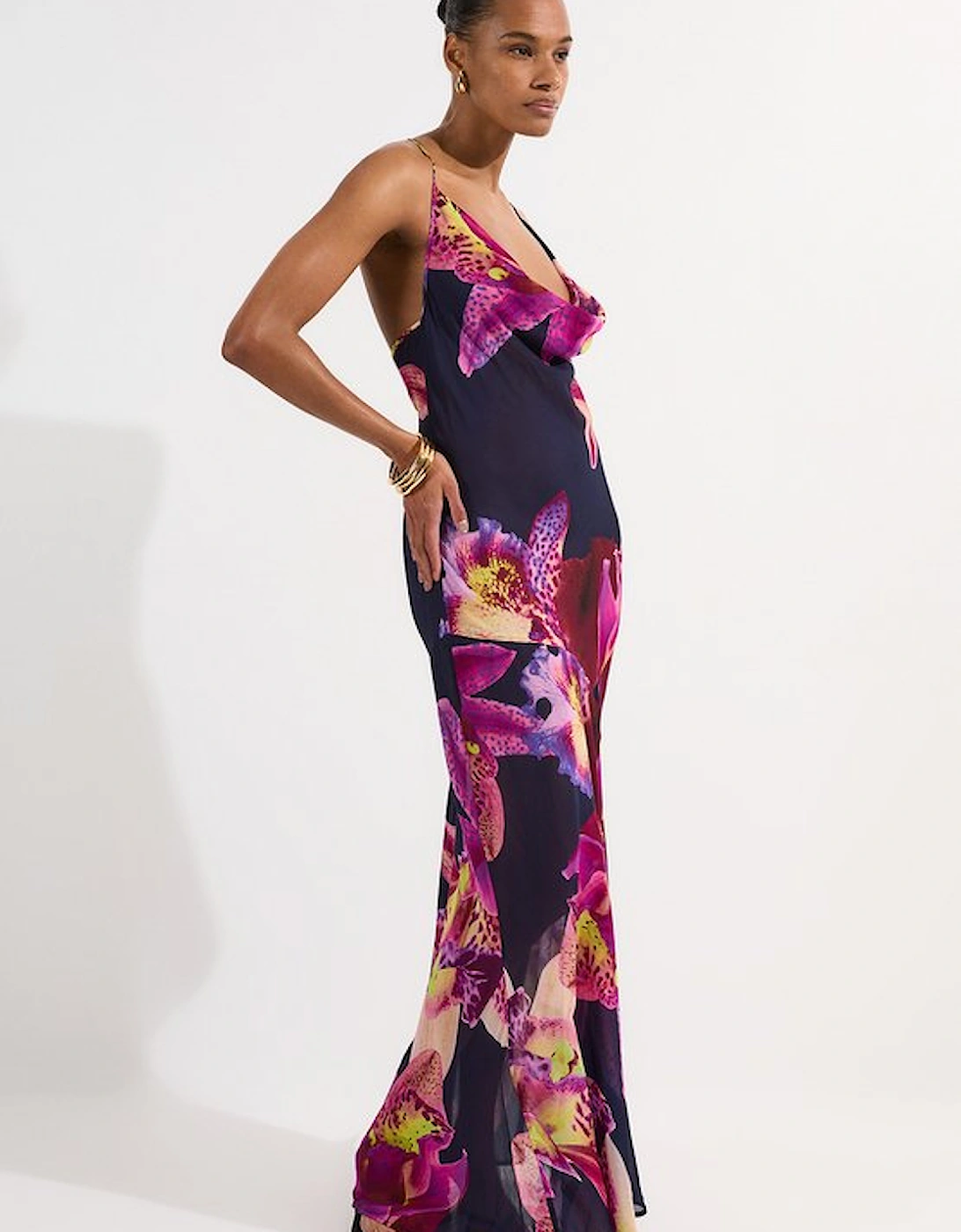 Beach Viscose Georgette Photographic Floral Beach Slip Dress, 5 of 4