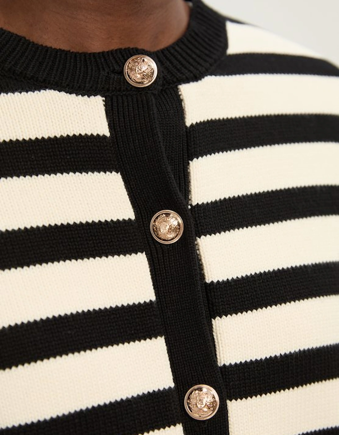 Cotton Knit Nautical Boxy Stripe Jacket