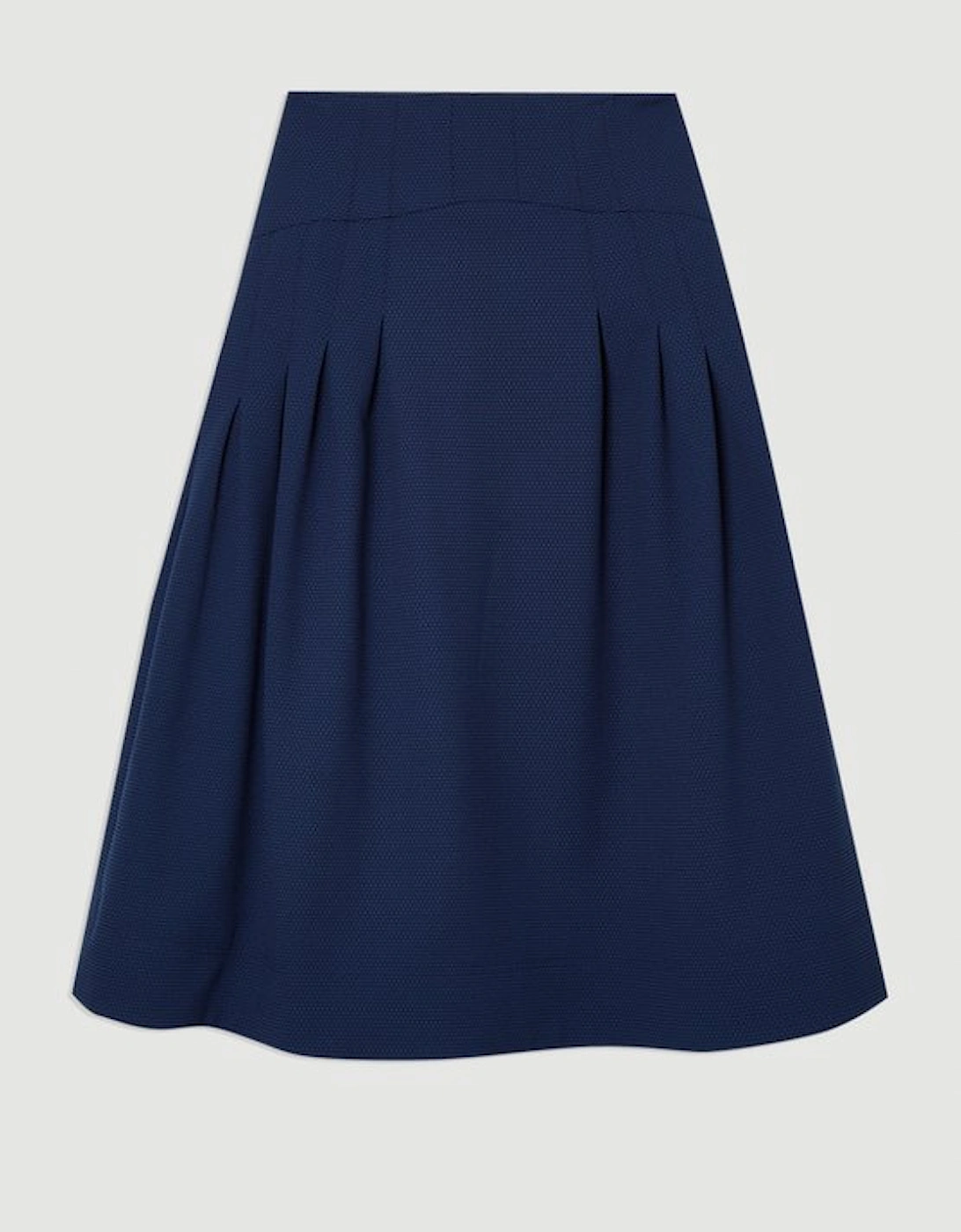 Tailored Textured Full Midi Skirt