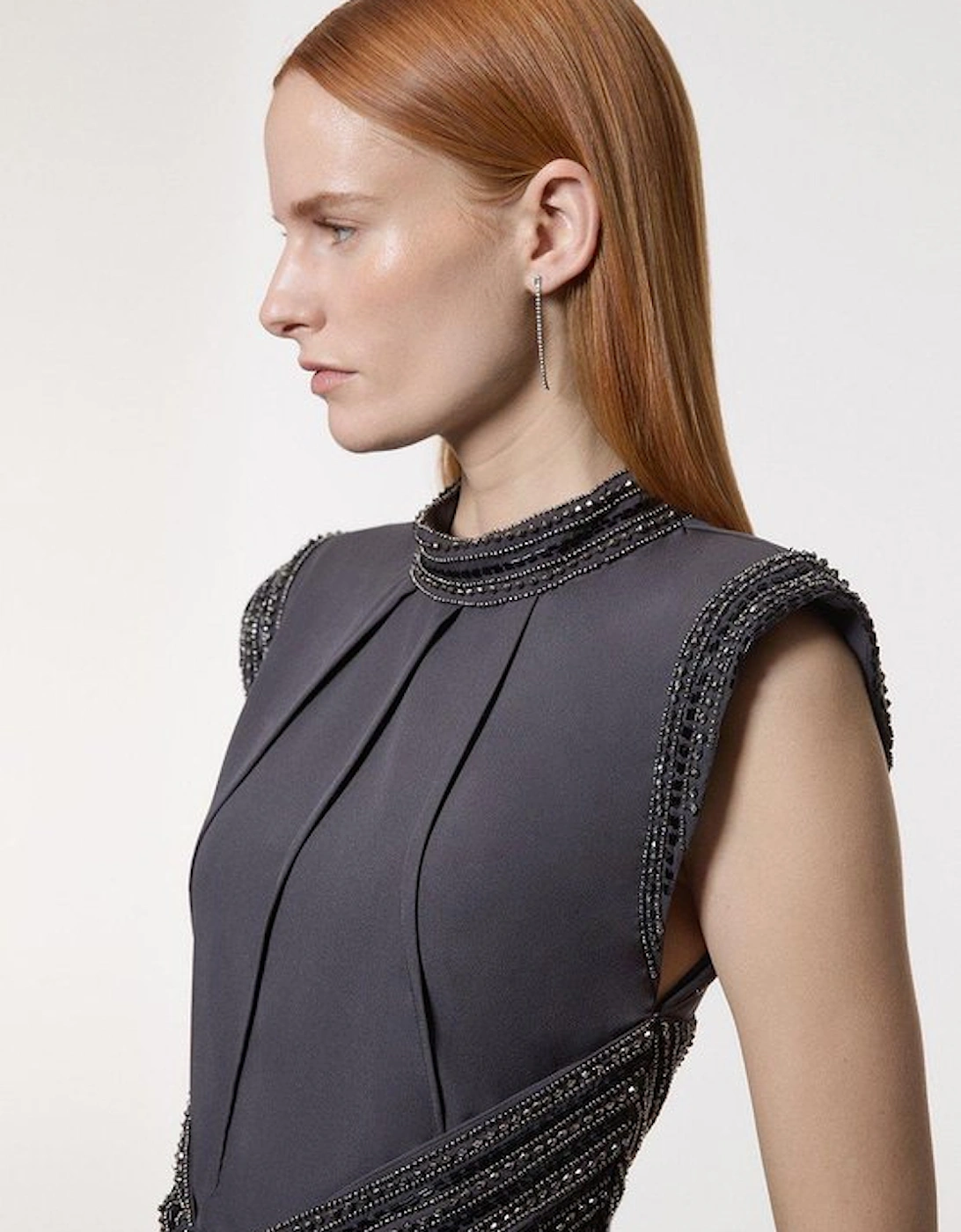 Embellished Beaded Woven Maxi Dress