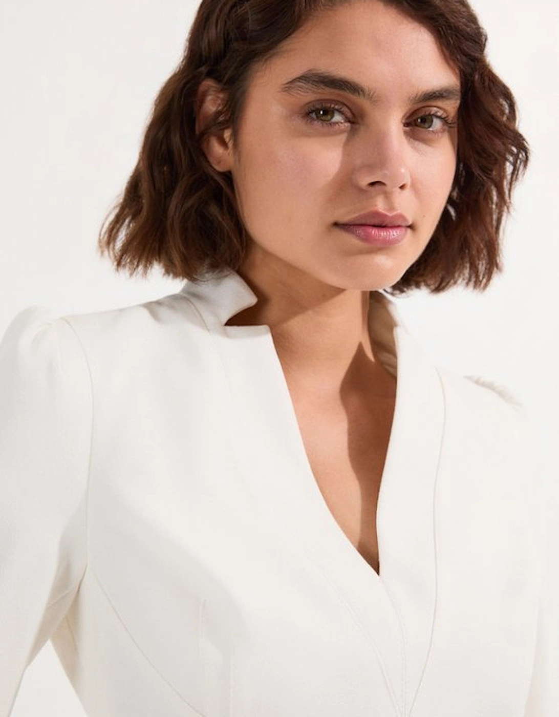 Structured Crepe Belted Forever Midi Dress