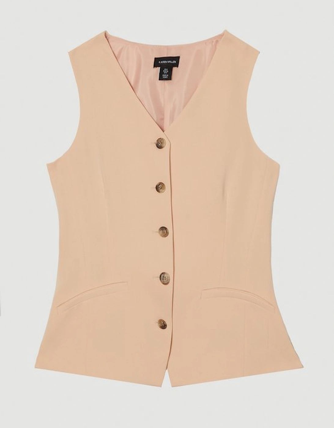 Polished Viscose Tailored Longline Waistcoat
