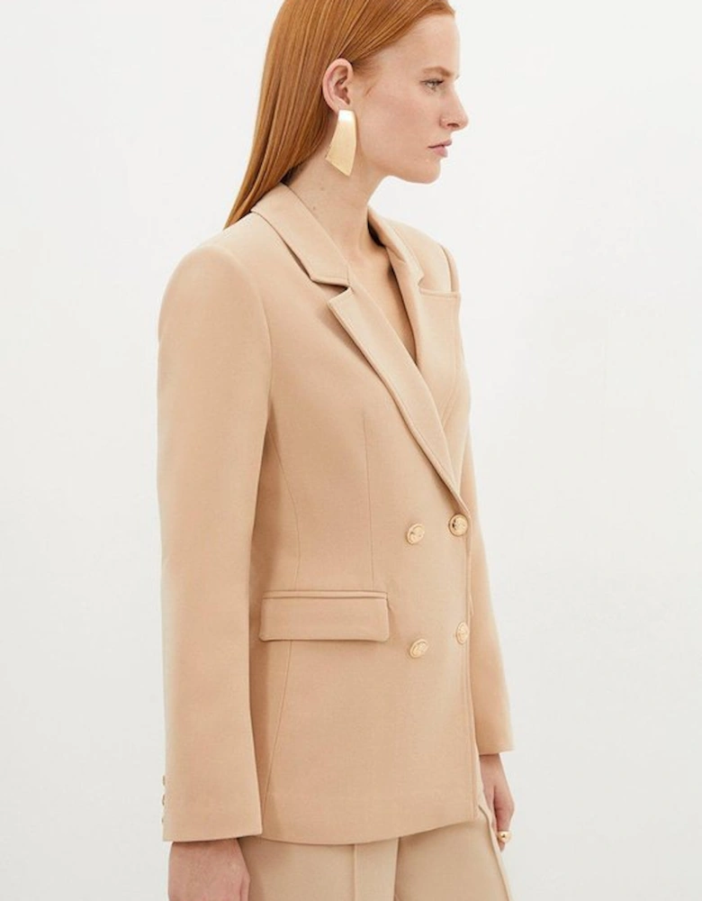 Compact Stretch Essential Tailored Doubled Breasted Blazer