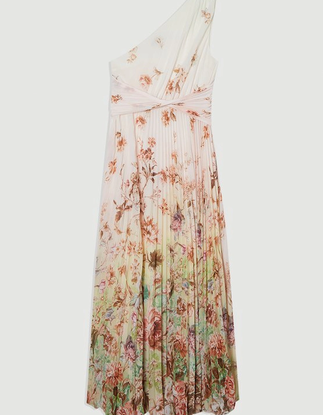 Tall Floral Pleated Crinkle Cut Out Woven Maxi Dress