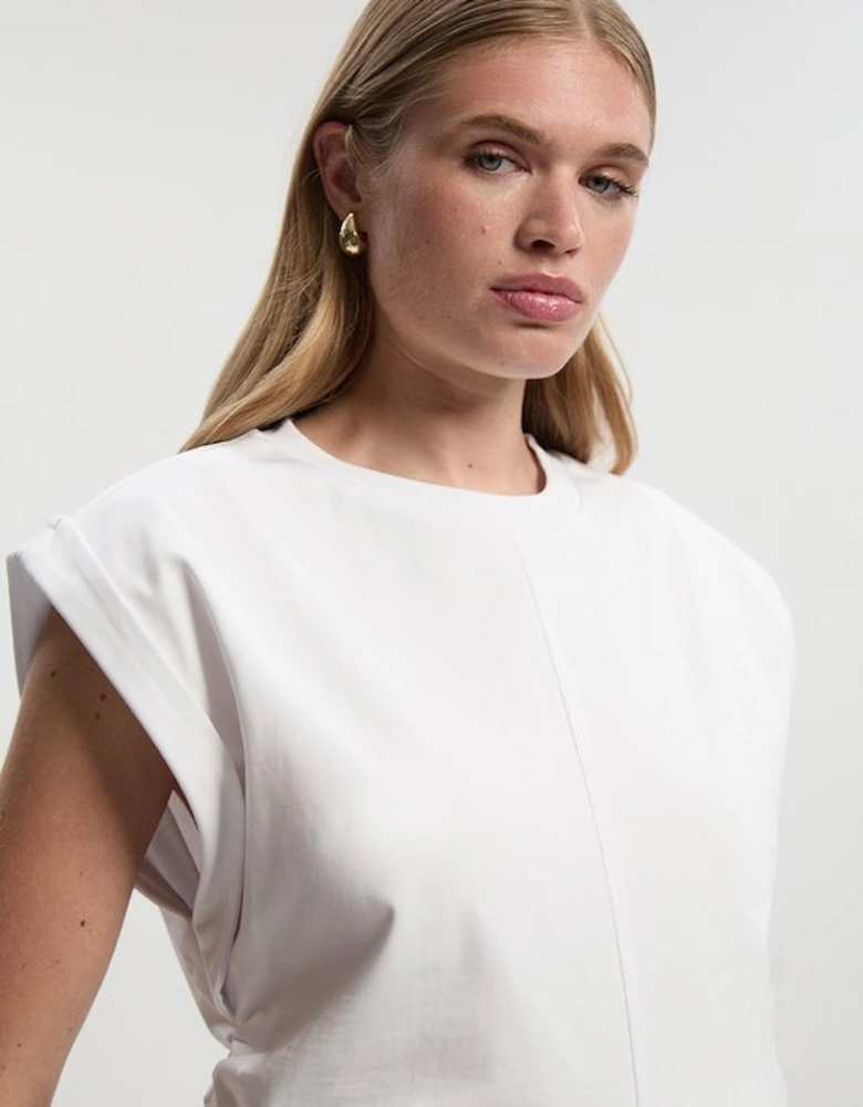 Cotton Ruched Waist Detail Tshirt