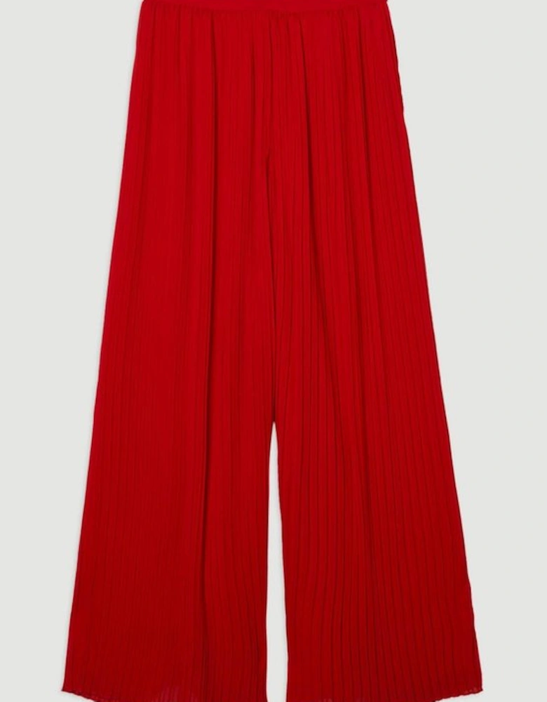 Pleated Woven Wide Leg Trousers