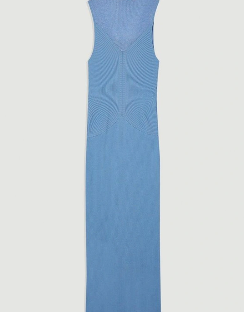 Sheer Yolk Knitted Midi Dress