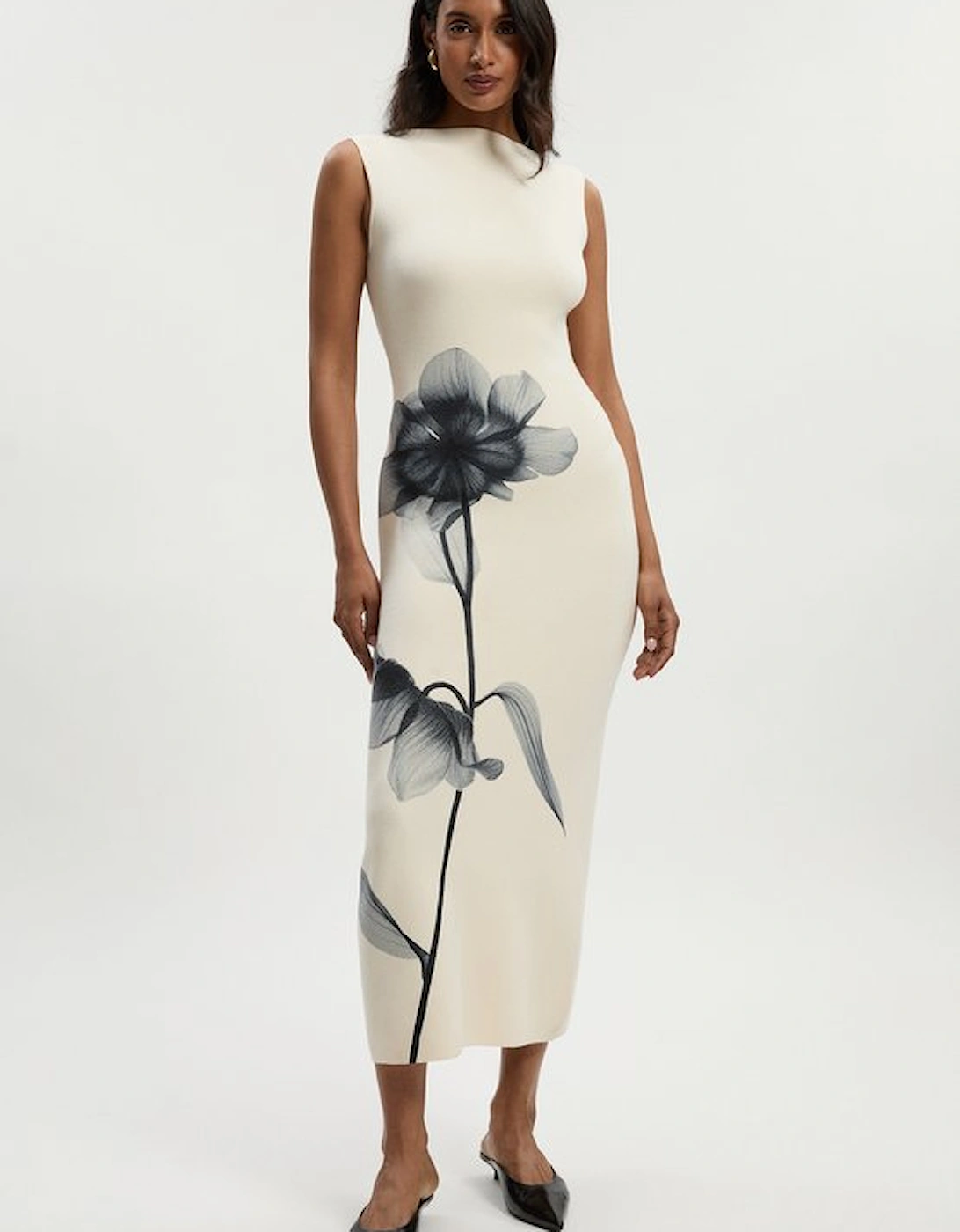 Placement Photographic Print Knitted Maxi Dress, 5 of 4