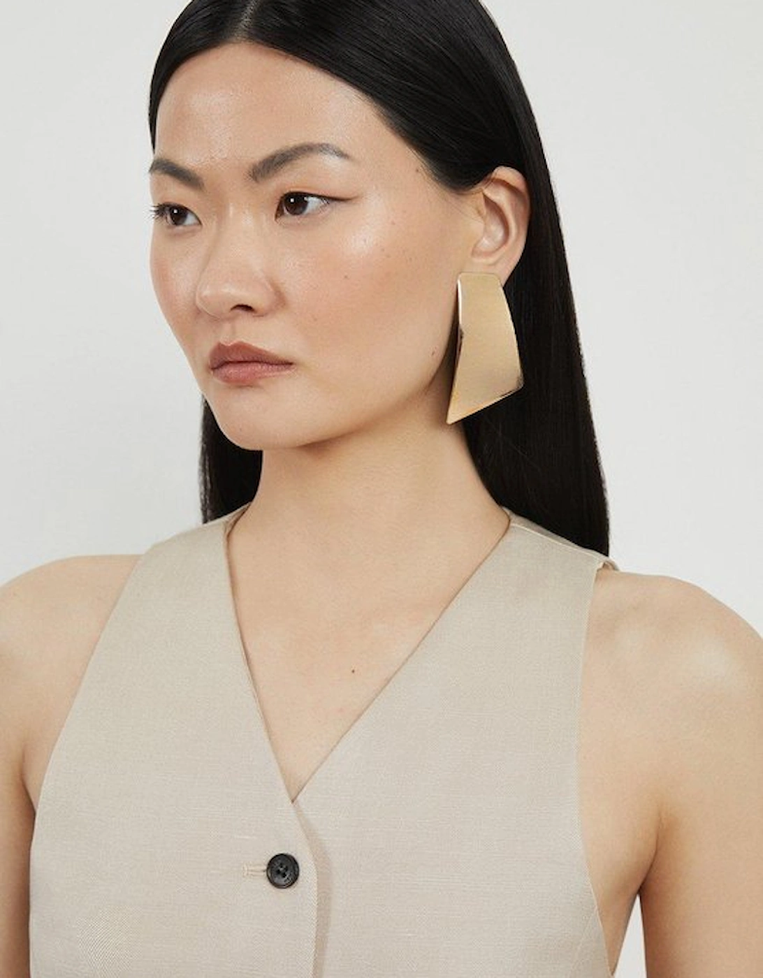Premium Linen Button Through Tailored Top