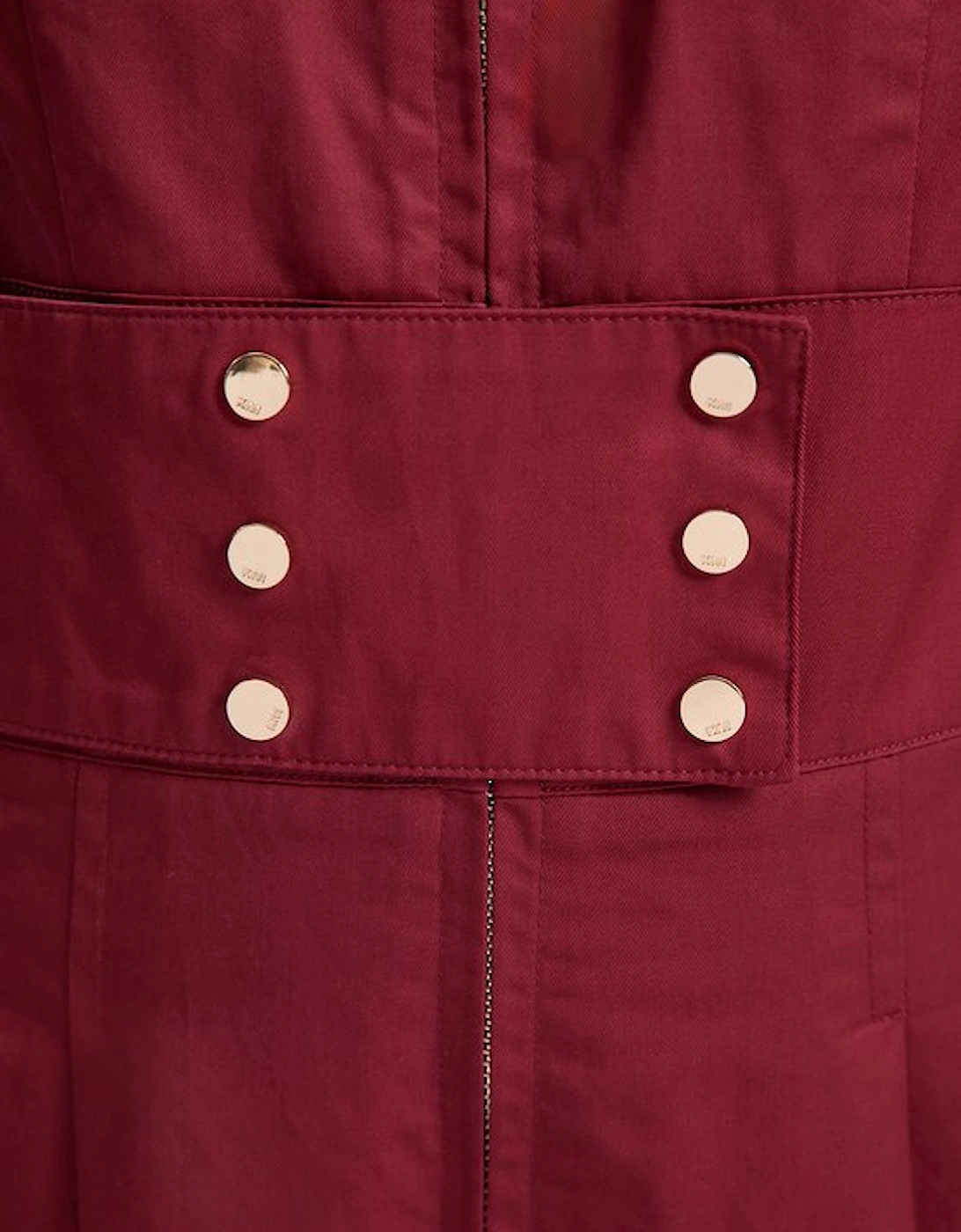 Cotton & Faux Leather Tab Utility Jumpsuit