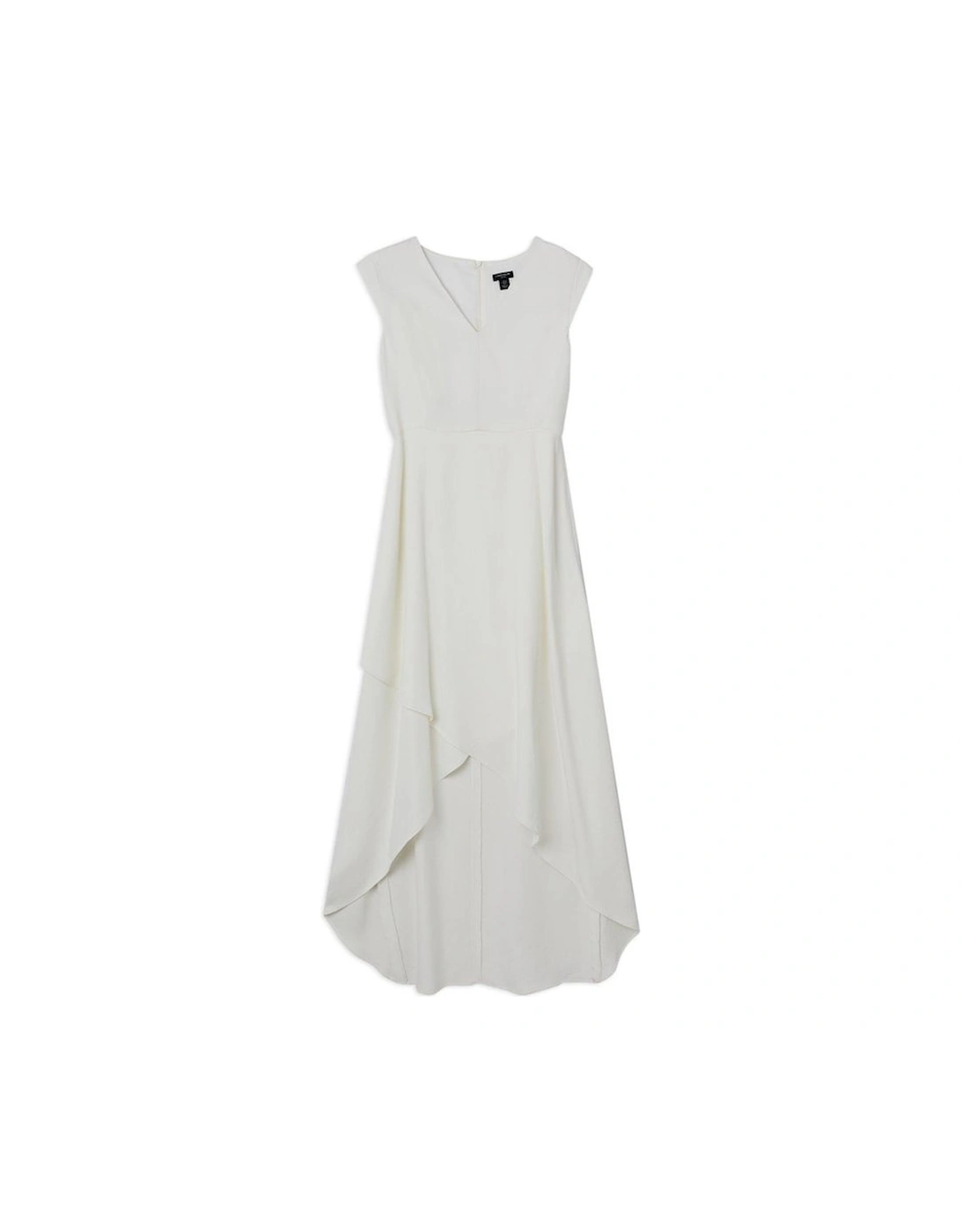 Petite Compact Stretch Viscose Drape Tailored Midi Dress