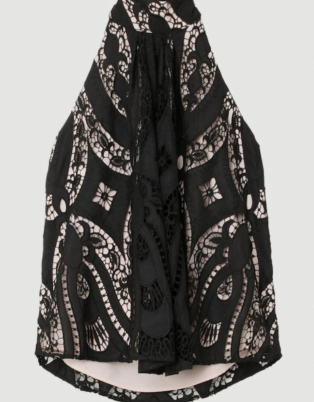 Sheer Georgette Cutwork Woven Halter Top