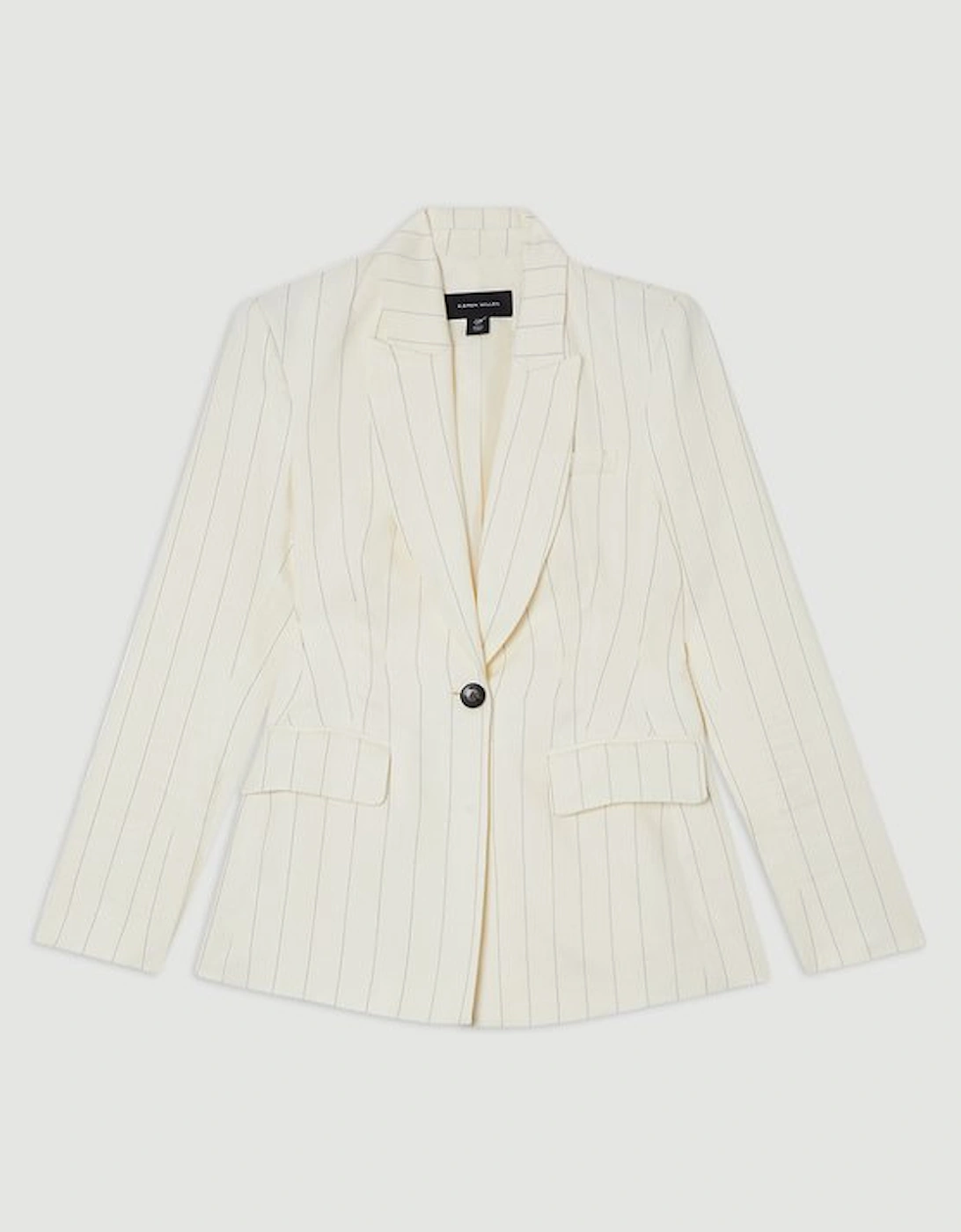 Premium Linen Viscose Pinstripe Tailored Jacket