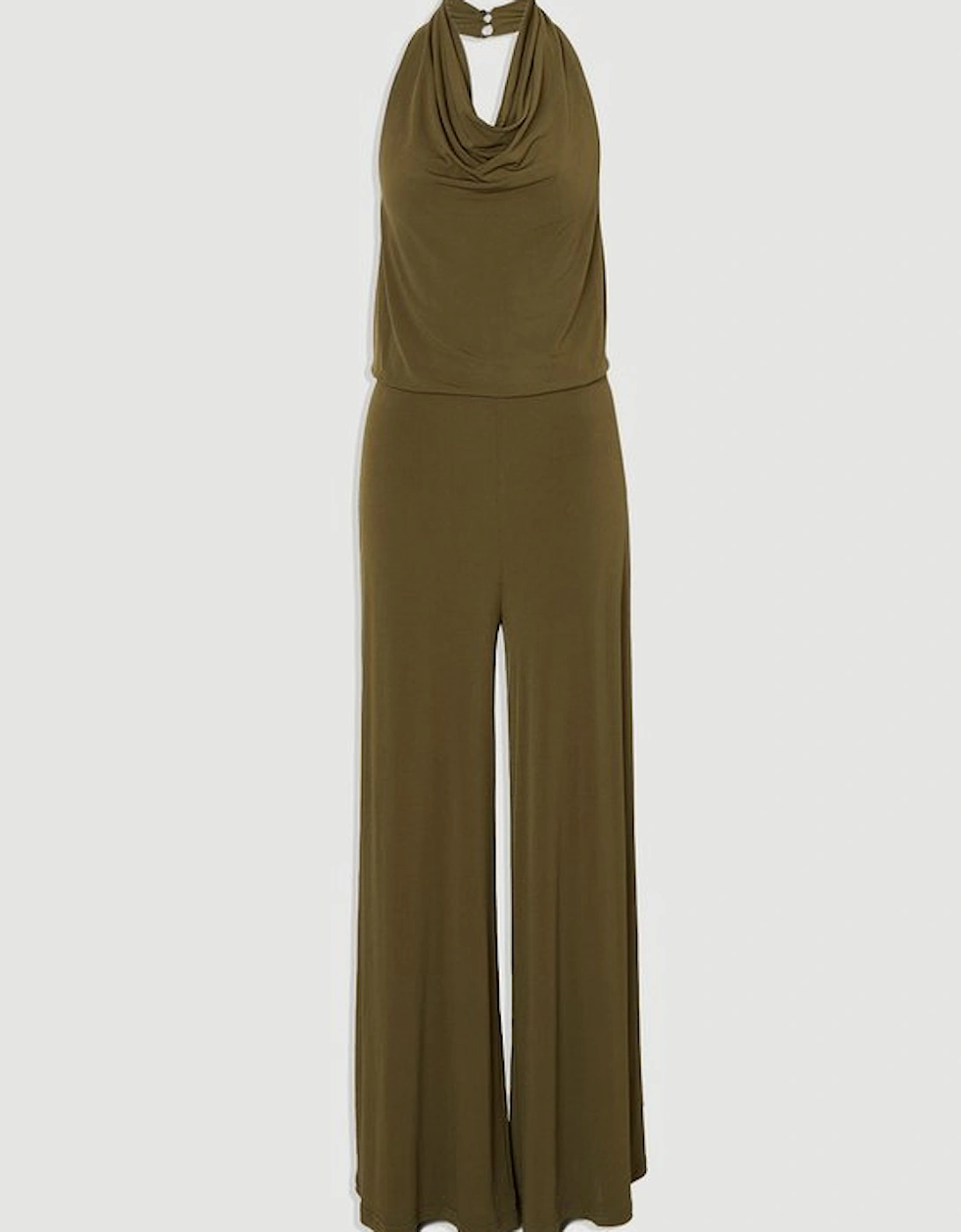 Halter Neck Jersey Crepe Jumpsuit