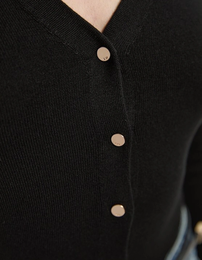 Viscose Blend Knitted Button Detail Cardigan