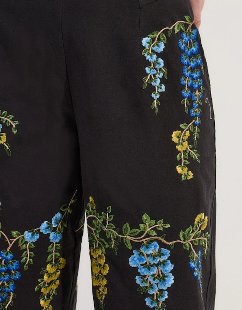 Tall Floral Embroidered Woven Trouser