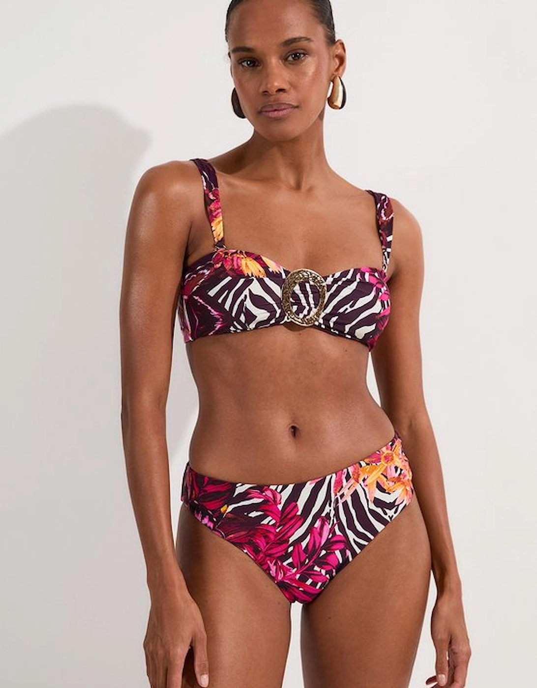 Slinky Bandeau Trim Detail Bikini Top