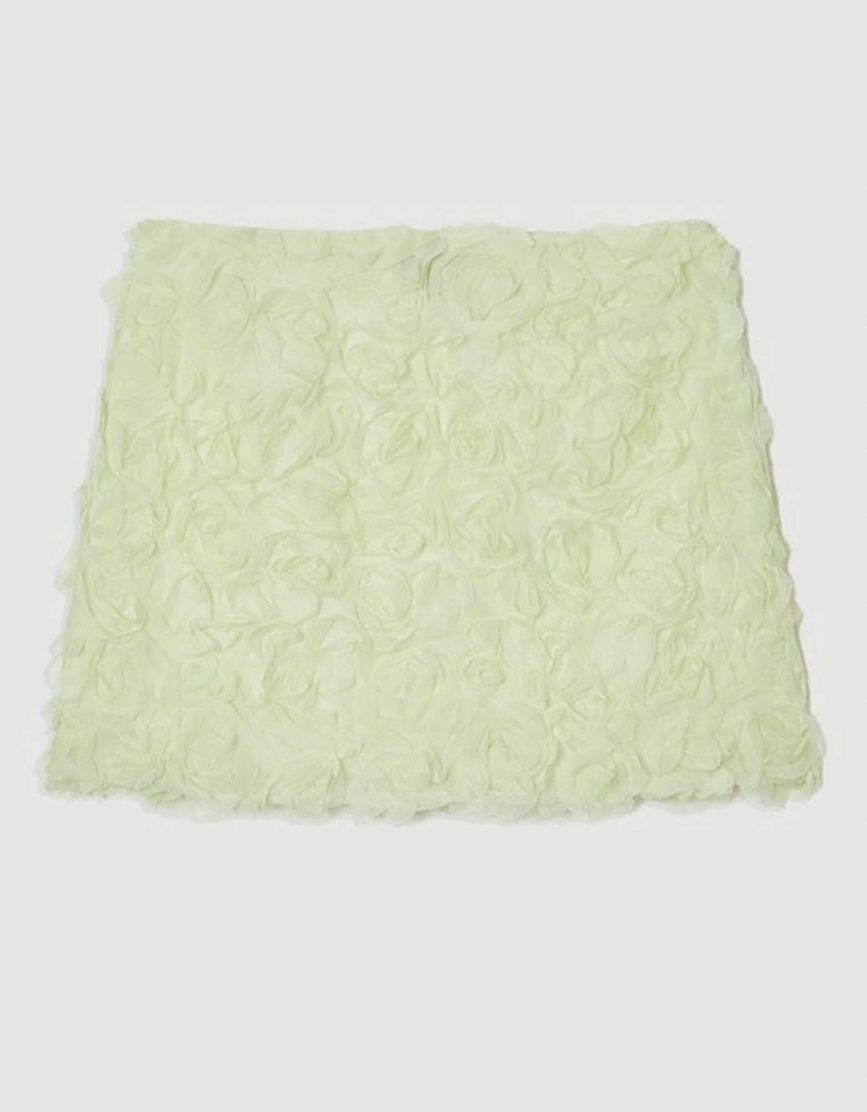 Rosette Texture Woven Mini Skirt