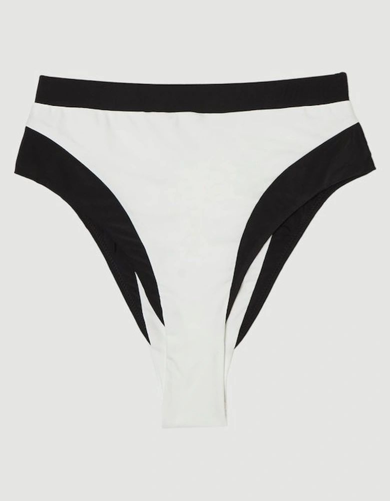 Contrast Trim High Cut Bikini Bottom