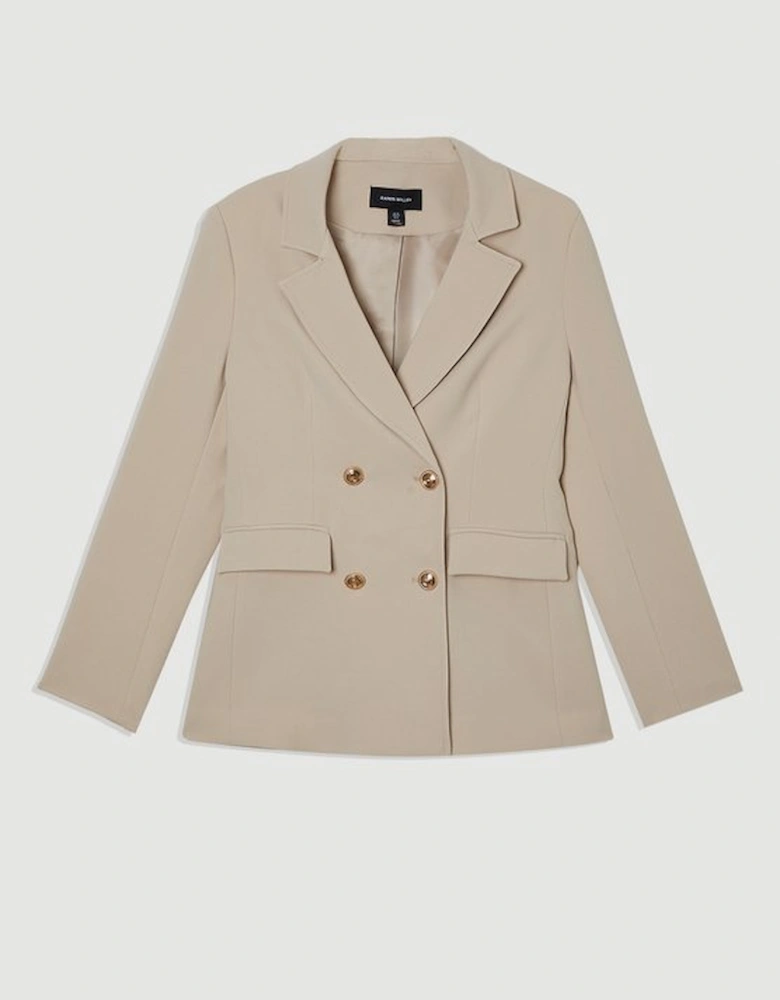 Compact Stretch Essential Tailored Doubled Breasted Blazer