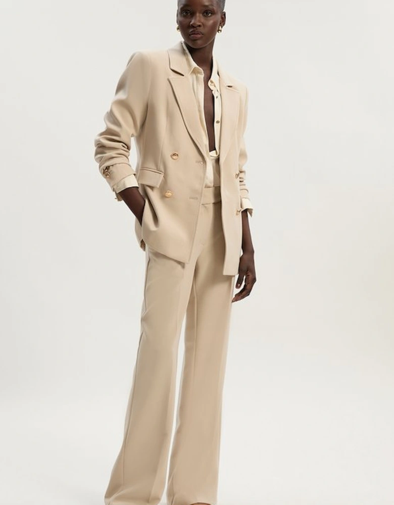 Compact Stretch Essential Tailored Doubled Breasted Blazer