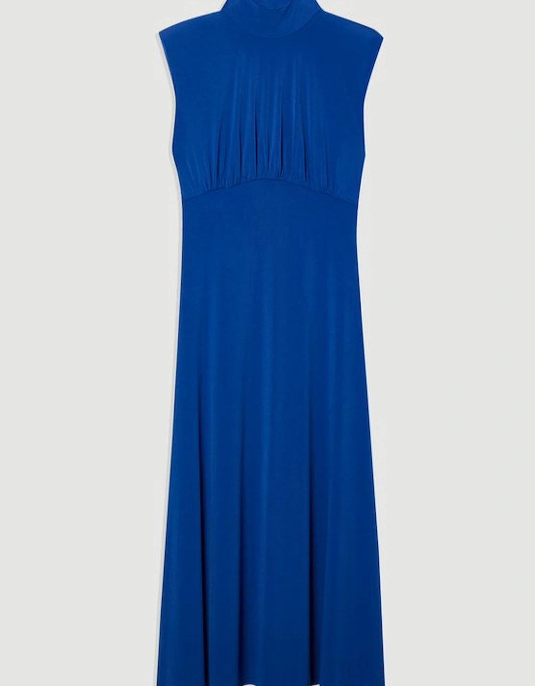 Drapey Crepe Jersey Corset Detail Maxi Dress