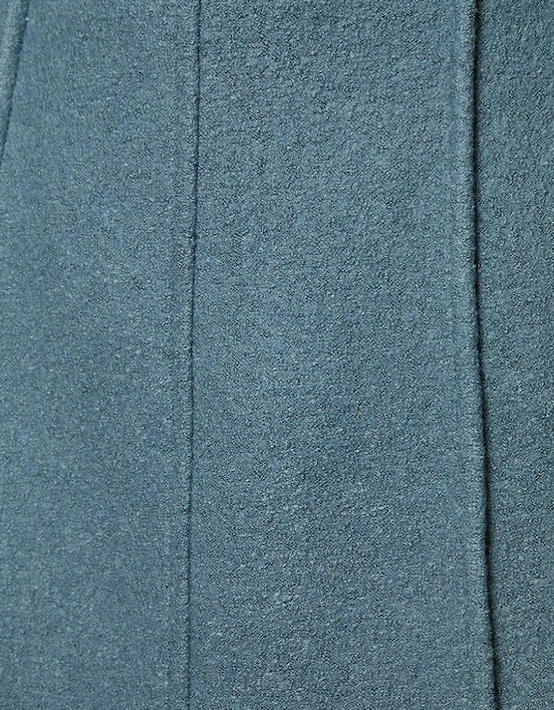 Textured Wool Blend Darted Tailored Mini Skirt