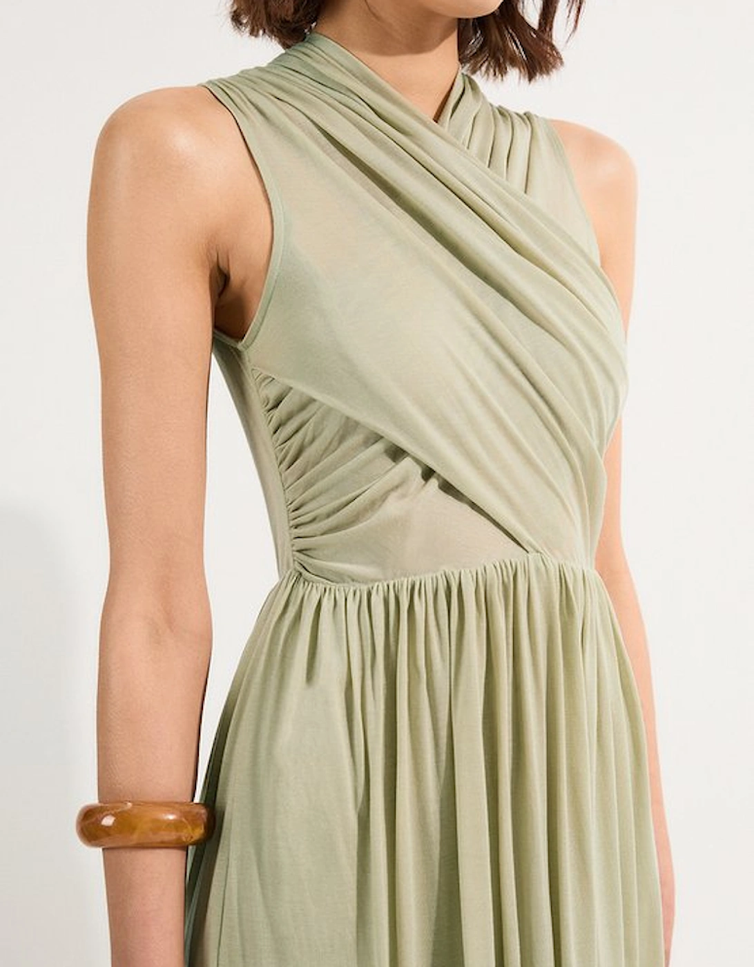 Premium Tencel Jersey Wrap Detail Midi Dress