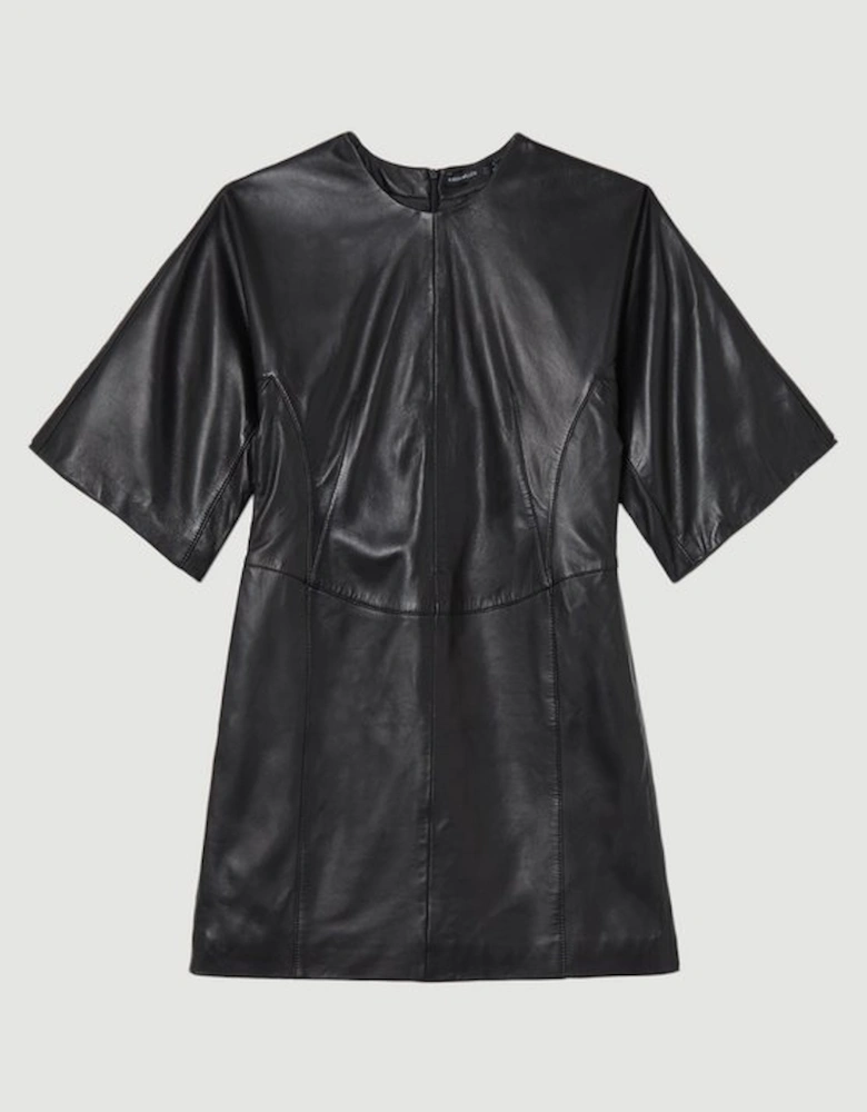 Leather Seam Mini Dress