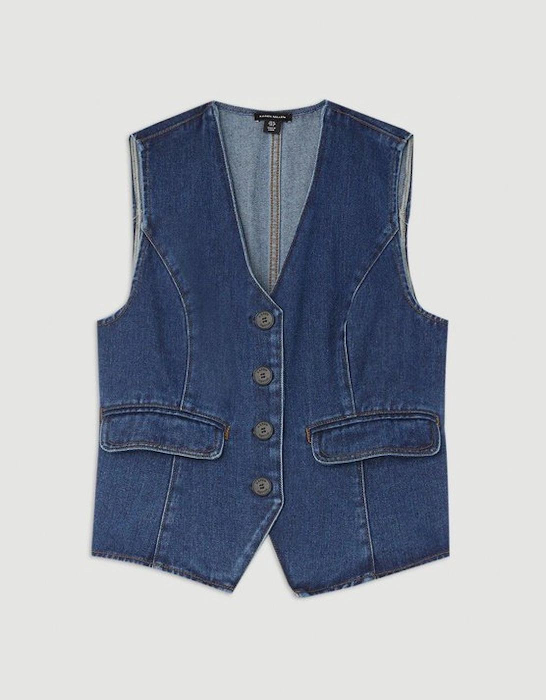 Denim Button Through Waistcoat