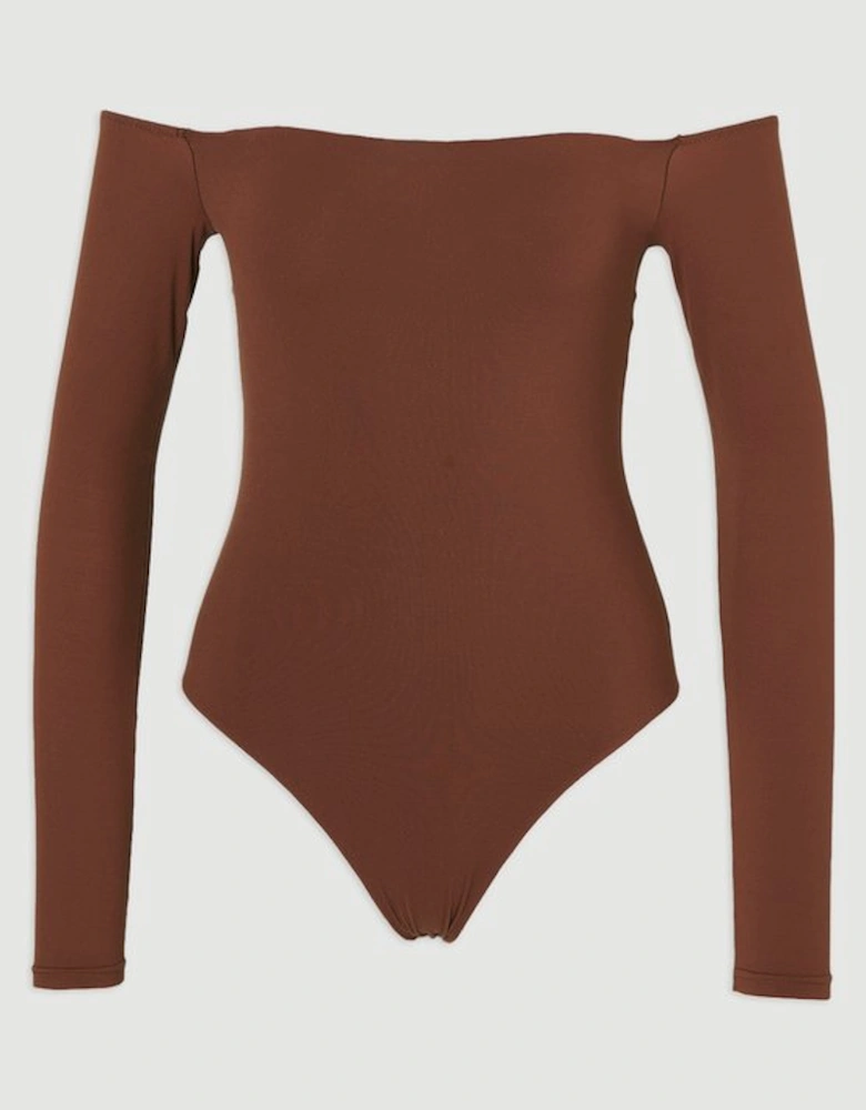Cold Shoulder Long Sleeve Contour Jersey Bodysuit